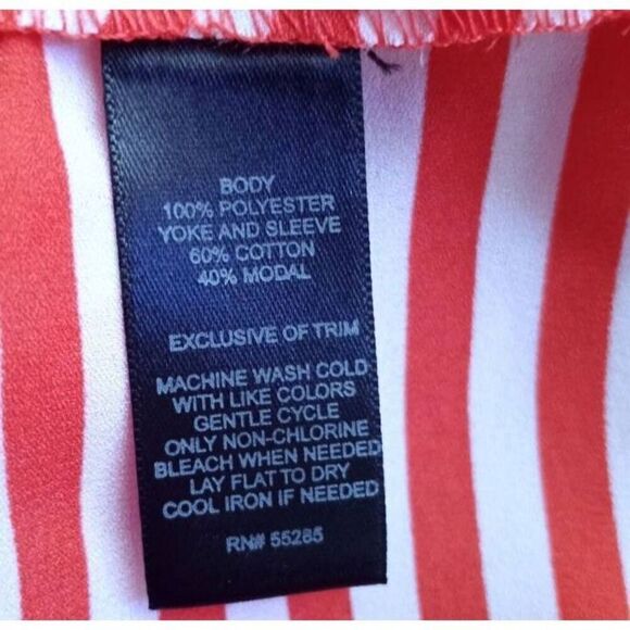 EXPRESS CORAL/ORANGE STRIPE T-SHIRT SZ.XS EUC - Picture 4 of 4